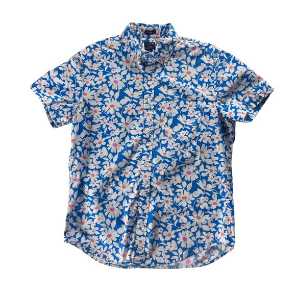 J.Crew Other - J.Crew Flex Washed Shirt Men Medium Slim Fit Short Sleeve Floral Button Down